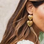 Stainless steel heart-shaped earrings