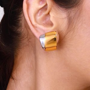 Stainless steel color blocked earrings