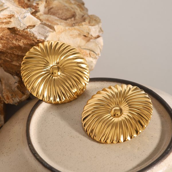 18k gold stainless steel exaggerated earrings