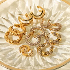 18k gold-plated stainless steel earrings