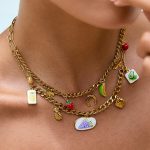 Drip oil titanium steel necklace