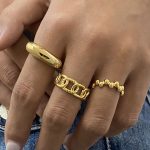 Best selling ring women's ring combination stainless steel plain ring