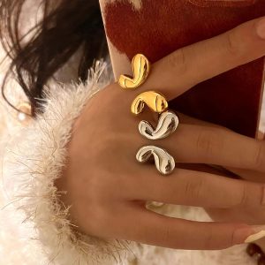 18k stainless steel glossy butterfly opening ring