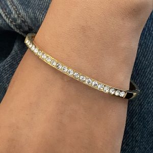 Stainless steel rhinestone snap bracelet bracelet