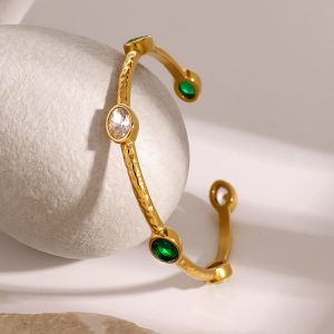 Stainless Steel Zircon Bracelet Vintage First 18k Gold Bracelet