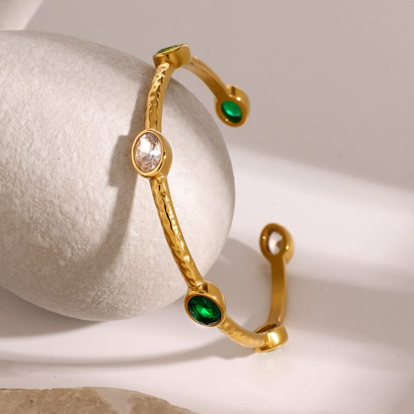 Stainless Steel Zircon Bracelet Vintage First 18k Gold Bracelet
