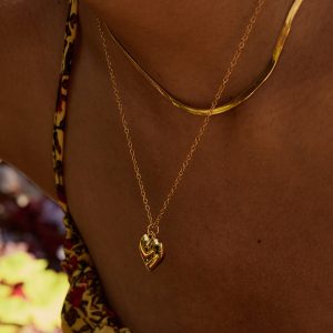 Stainless steel multi-layer heart-shaped necklace for women's necklaces