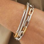 Stainless steel color block bracelet wind chain hand