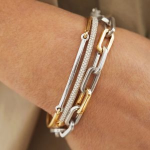 Stainless steel color block bracelet wind chain hand