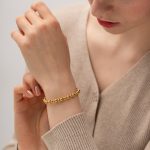 18K gold stainless steel collection spherical pull-out bracelet tide