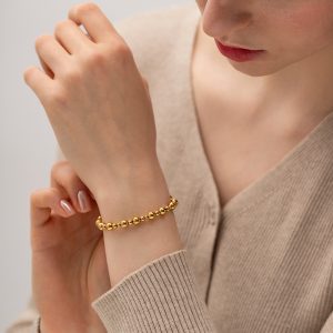 18K gold stainless steel collection spherical pull-out bracelet tide