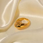 18K gold stainless steel / chubby devil's eye lip reversible ring