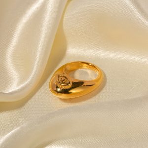 18K gold stainless steel / chubby devil's eye lip reversible ring