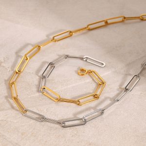 Stainless steel color blocked necklace lock
