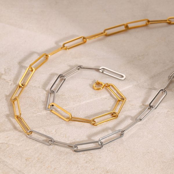 Stainless steel color blocked necklace lock