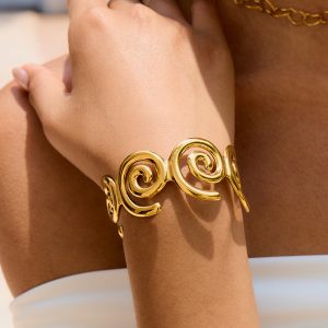 Stainless steel open bracelet women's openwork bracelet